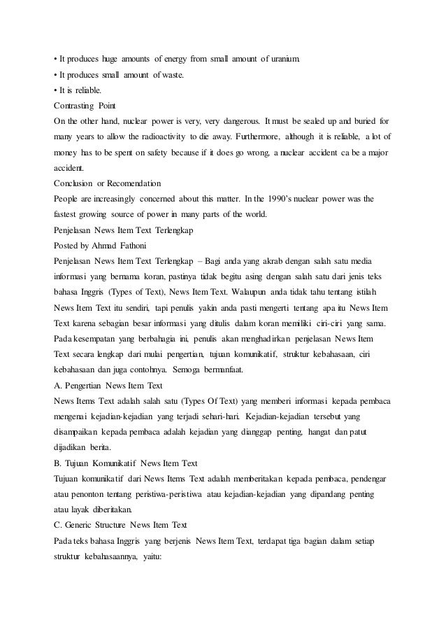 Jenis jenis teks bahasa inggris
