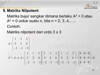 Jenis dan operasi matriks | PPT