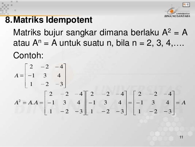 Jenis dan operasi matriks