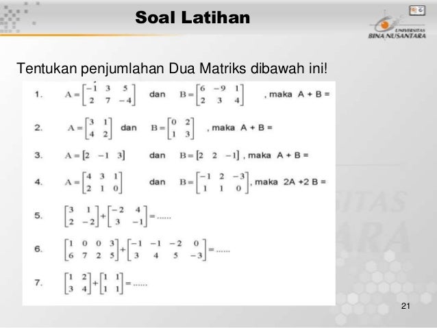 21 Contoh Soal Matriks Idempoten Kumpulan Contoh Soal