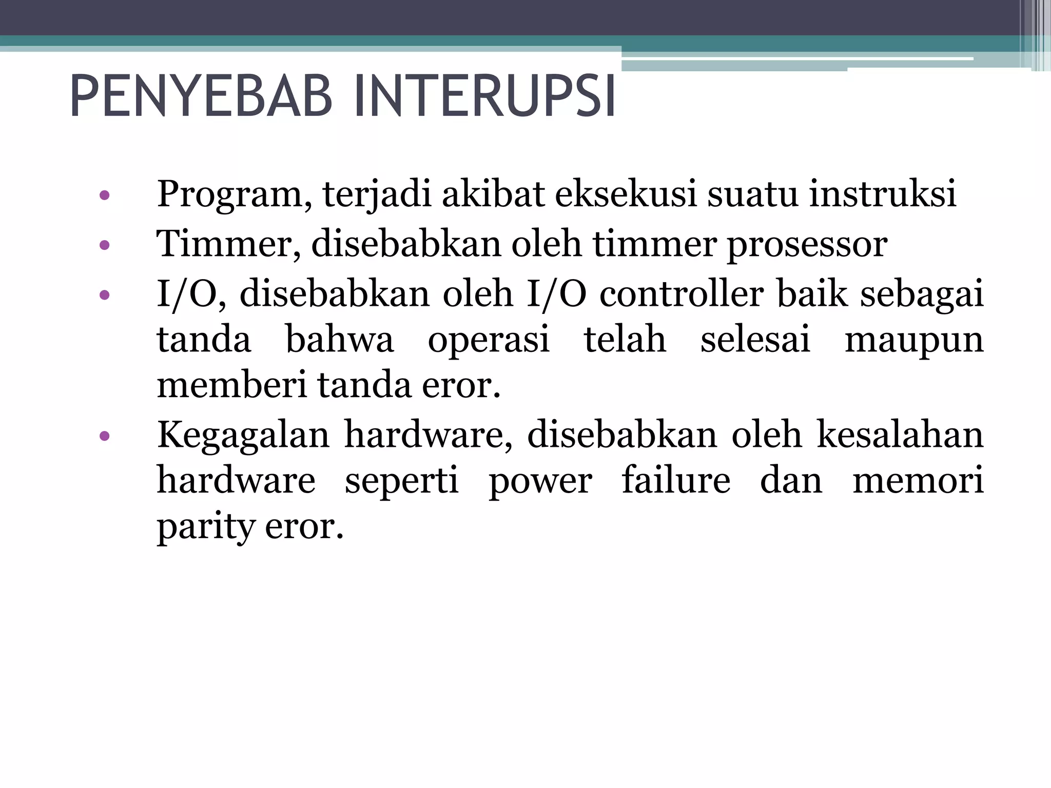 Jenis dan proses interupsi | PPTX