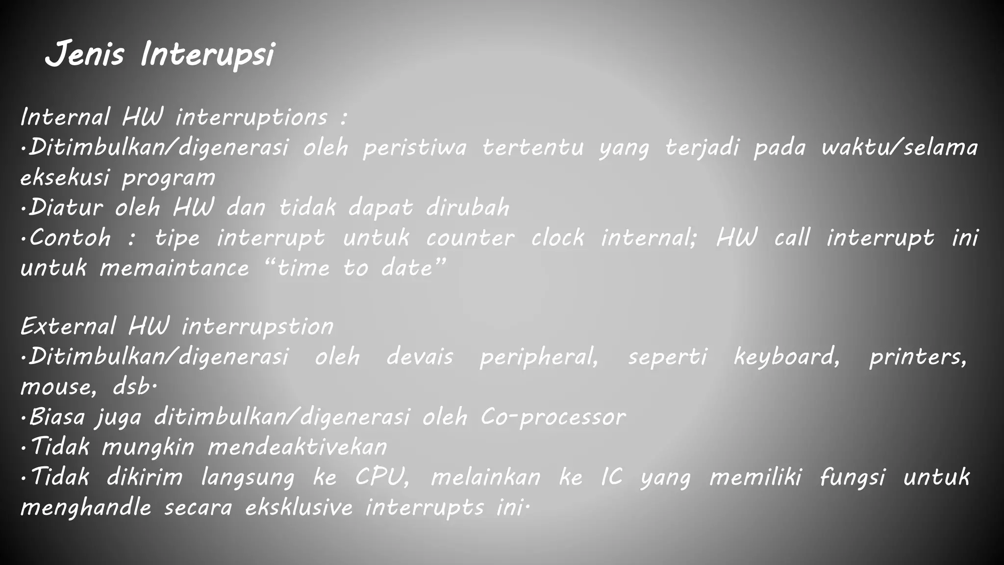 Jenis dan proses interupsi | PPTX