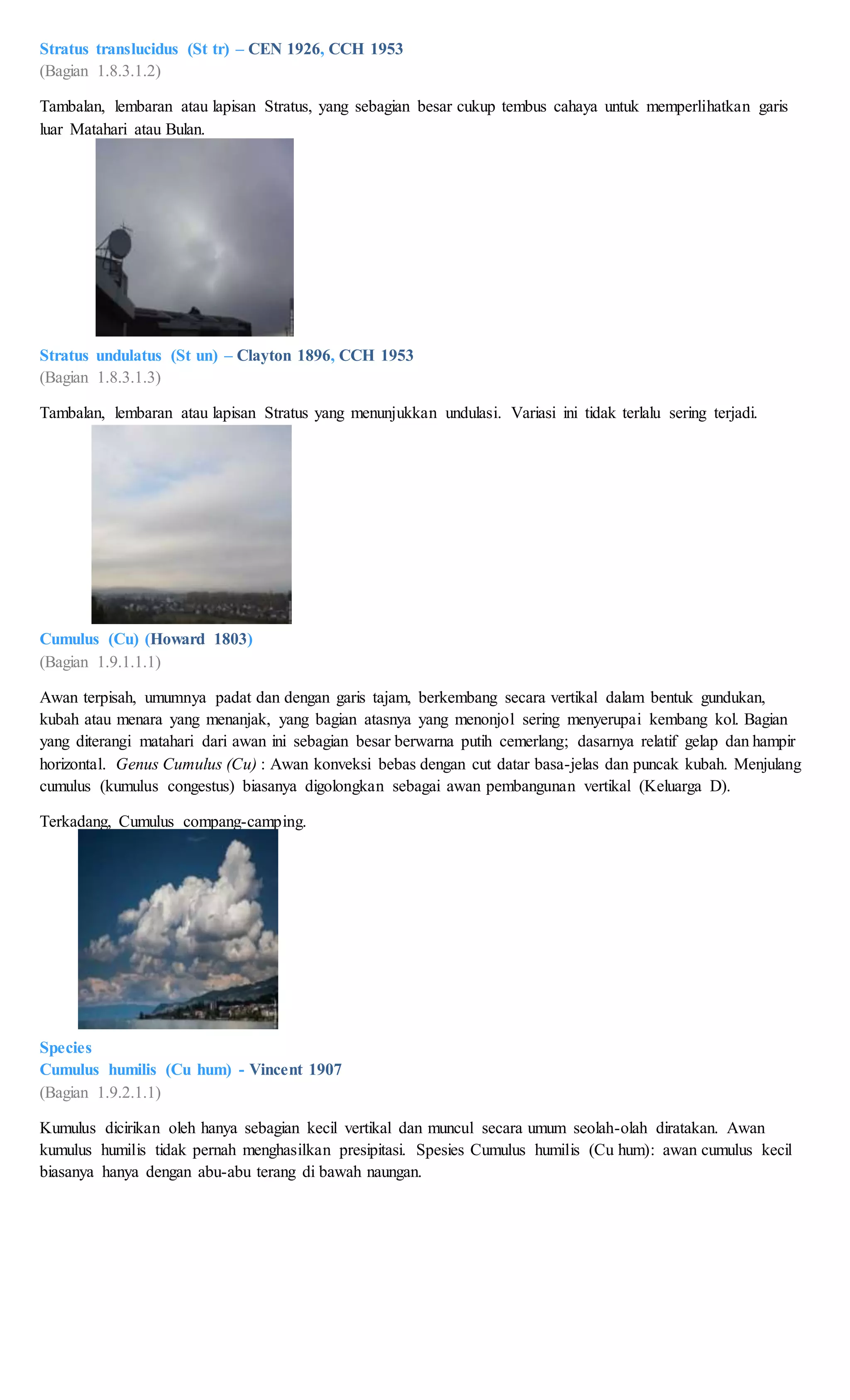 Jenis jenis awan lengkap | PDF