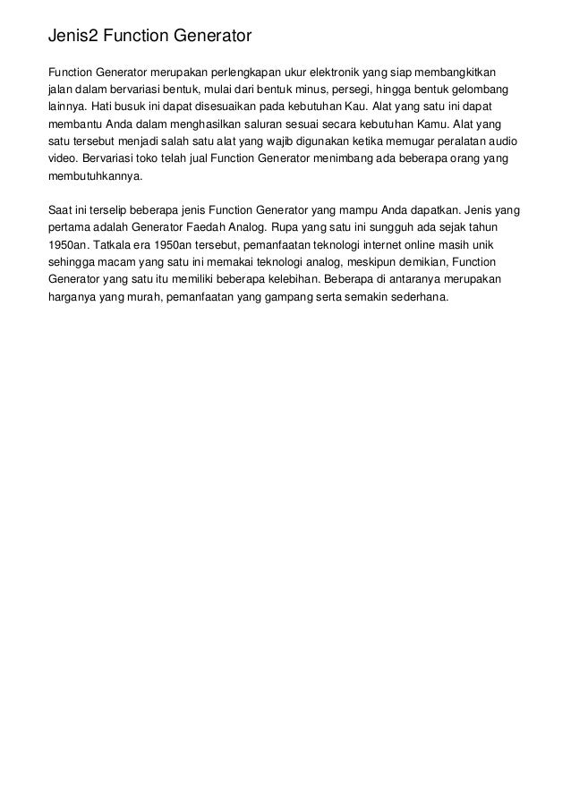 Jenis2 Function Generator