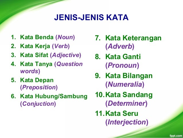 Jenis kata bahasa blm sls