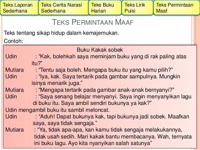 Macam-macam teks menurut kurikulum 2013 untuk kls 2 SD