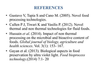 Effect of non thermal processing methods on microwrganisms | PPTX