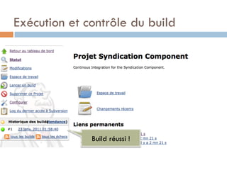 Exécution et contrôle du build




              Build réussi !
 