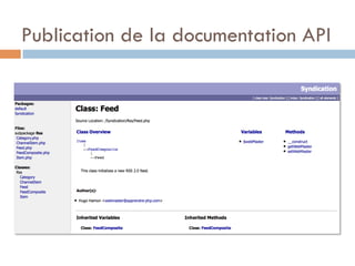 Publication de la documentation API
 