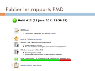 Publier les rapports PMD
 