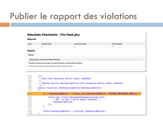 Publier le rapport des violations
 