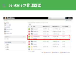 Jenkinsの管理画面
 