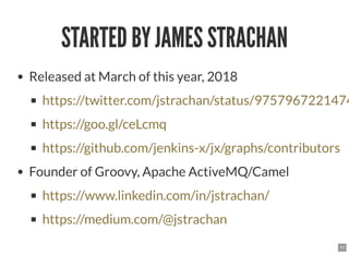 STARTED BY JAMES STRACHANSTARTED BY JAMES STRACHAN
Released at March of this year, 2018
Founder of Groovy, Apache ActiveMQ...