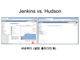 Jenkins vs. Hudson




비슷하다 (설정, 플러그인 등)
 