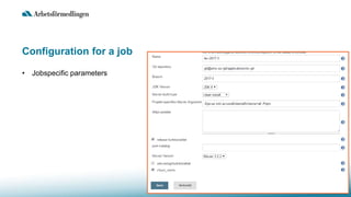 Configuration for a job
• Jobspecific parameters
 