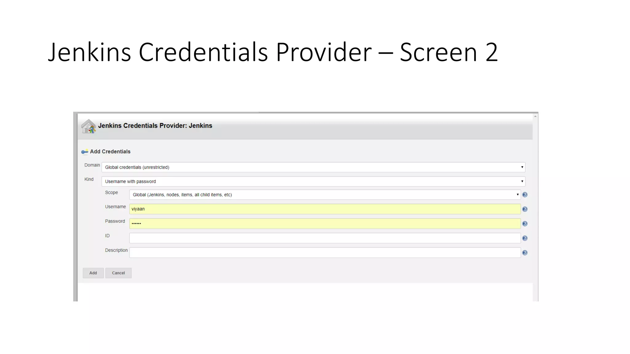 Jenkins Credentials Provider – Screen 2
 