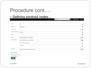 Procedure cont….
5/12/2016(c) Ankit
 Defining windows nodes…
 