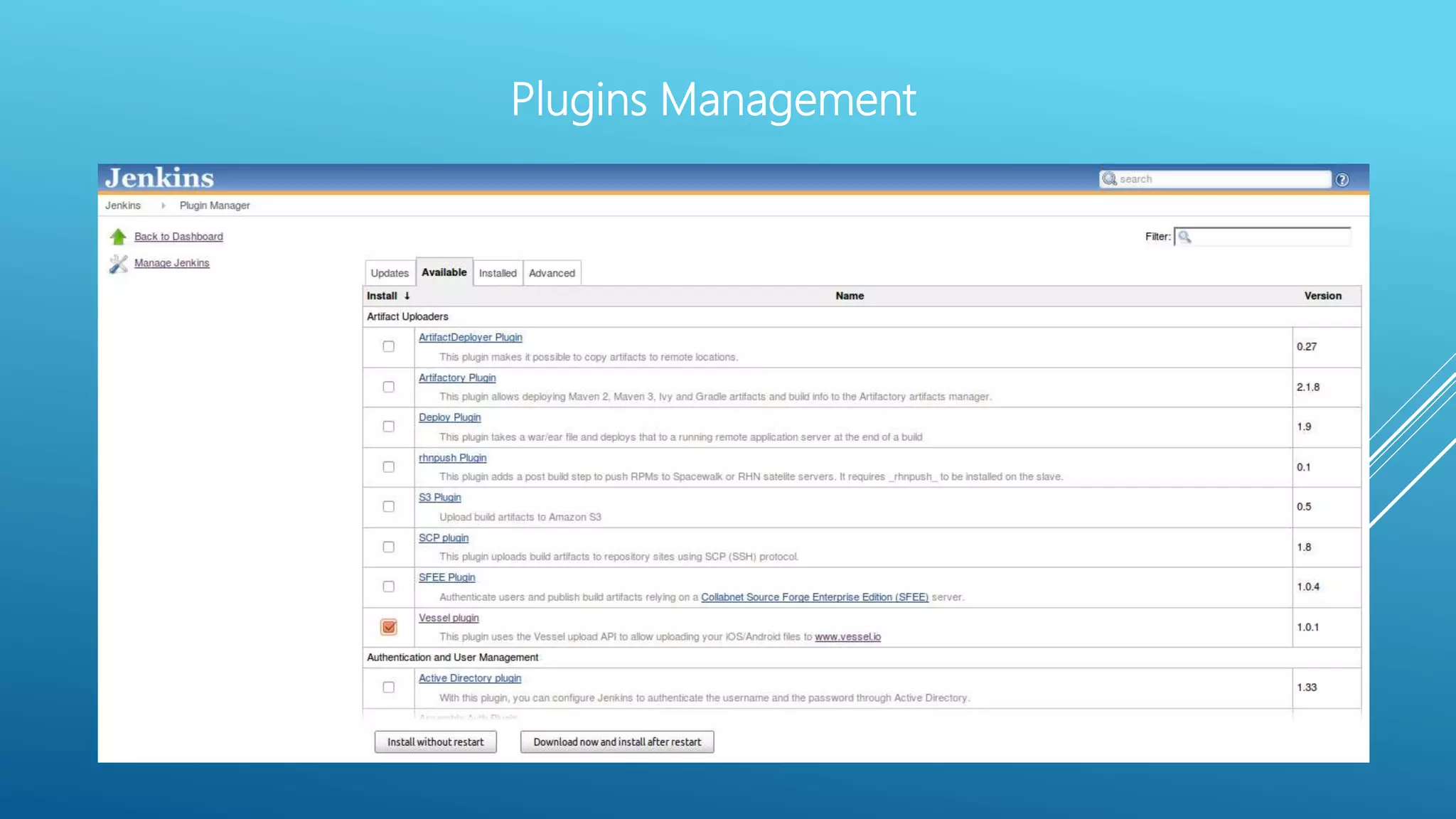 Plugins Management
 