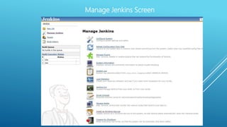 Manage Jenkins Screen
 