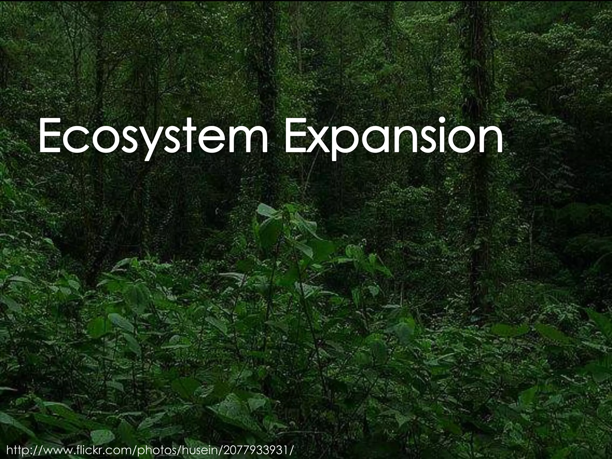 Ecosystem Expansionhttp://www.flickr.com/photos/husein/2077933931/