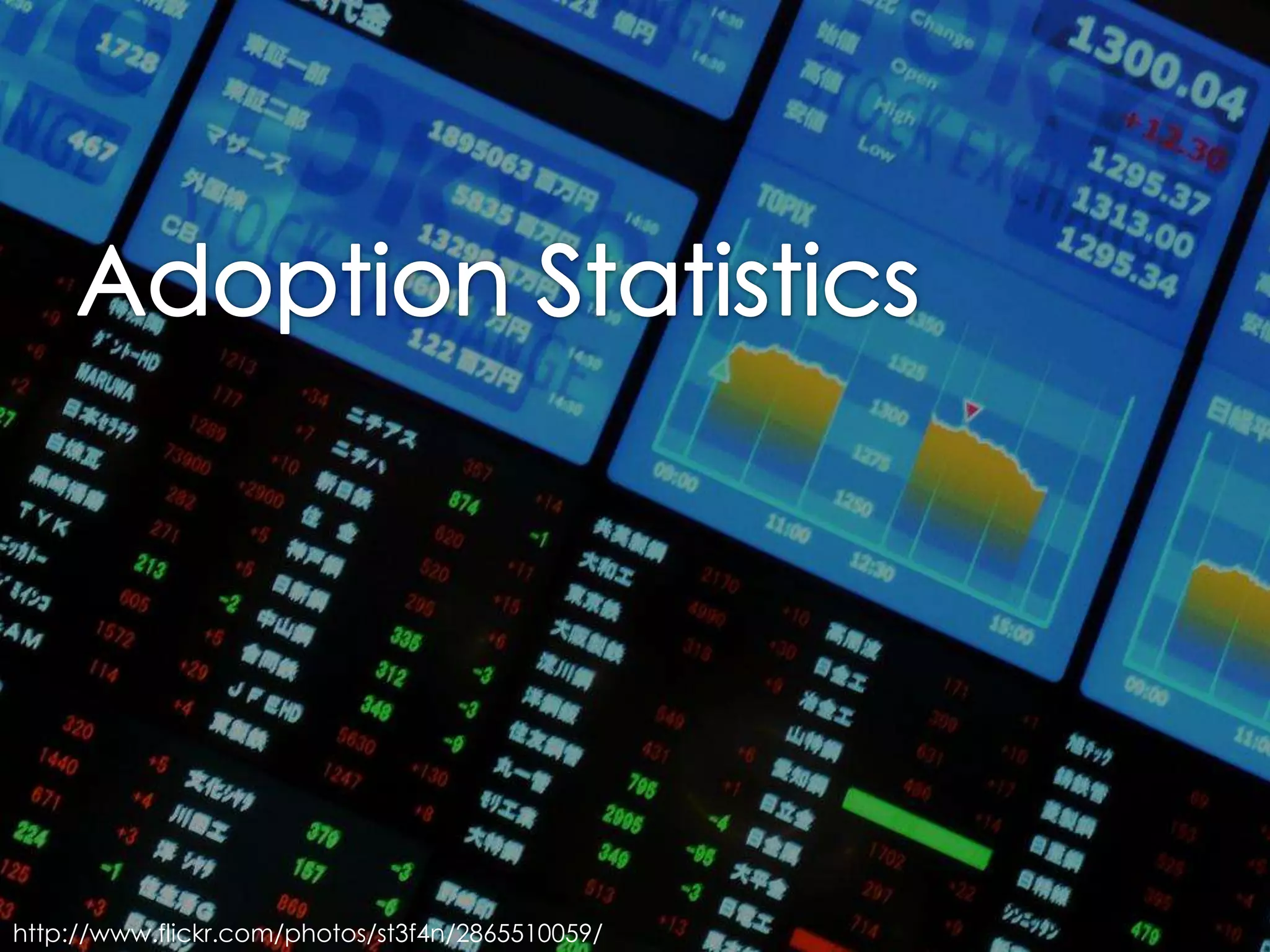 Adoption Statisticshttp://www.flickr.com/photos/st3f4n/2865510059/