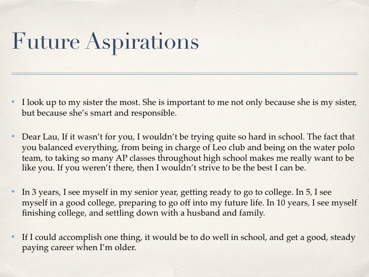 future aspirations