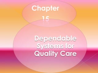 Chapter

15
Dependable
Systems for
Quality Care

 