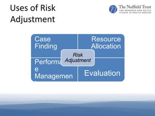 Dr Jennifer Dixon: Predictive models and risk adjustment | PDF