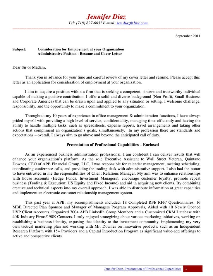 Diverse background cover letter