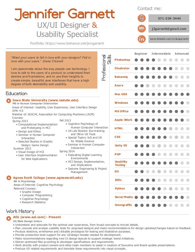 ux design resumes