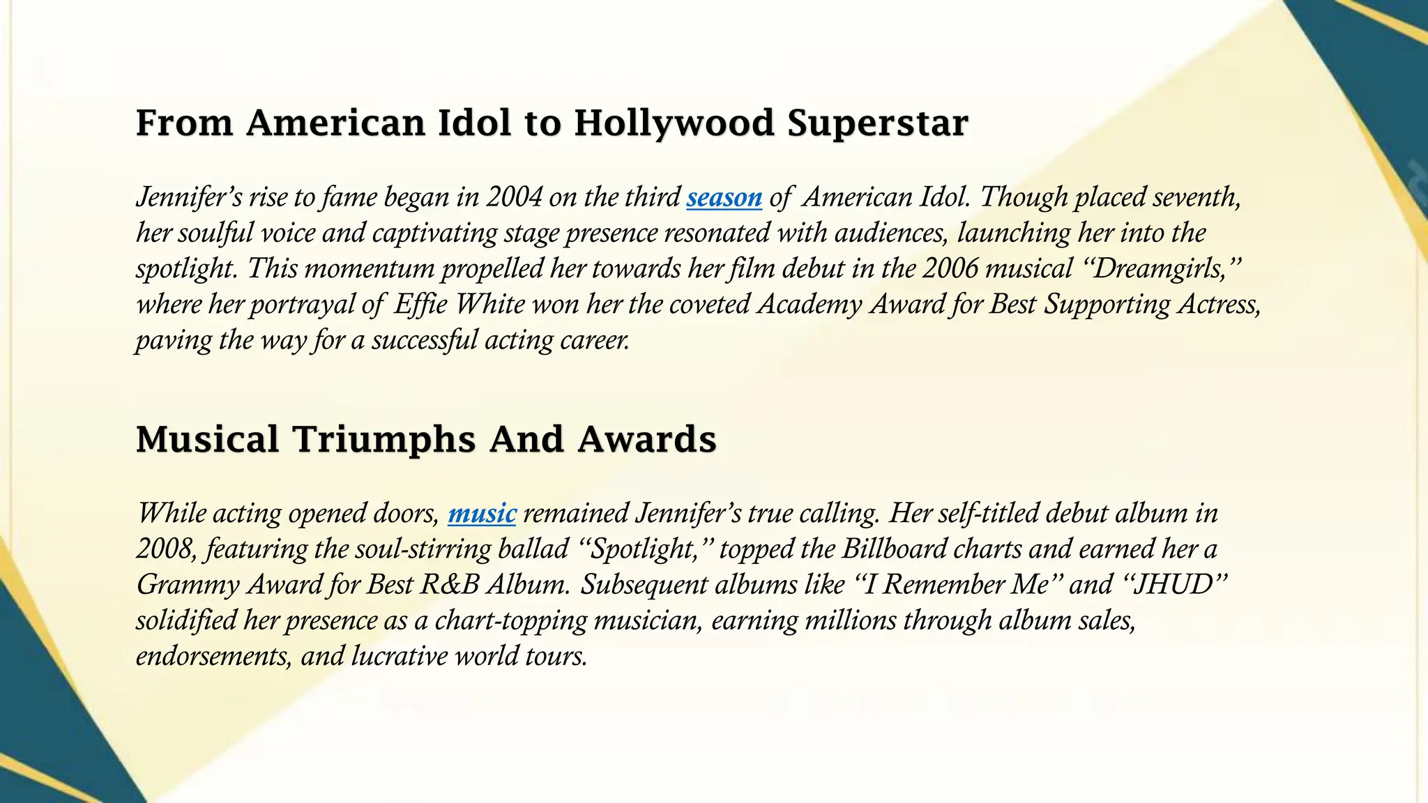 Jennifer Hudson: A Vocal Powerhouse With a  Million Voice.pdf 