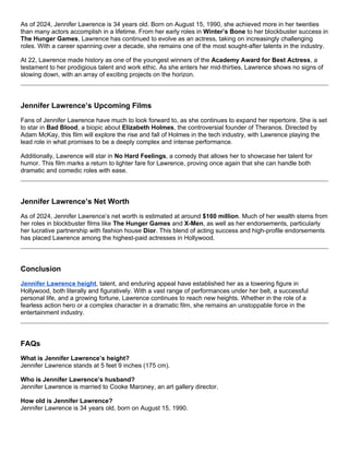 Jennifer Lawrence Height_ A Towering Talent in Hollywood.docx