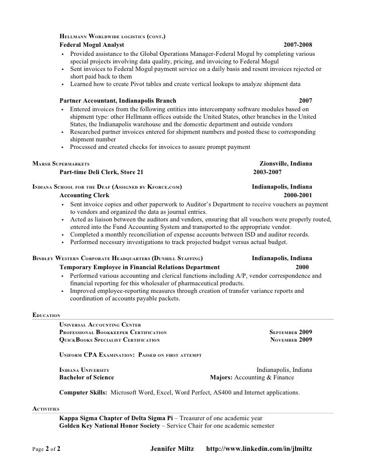 jennifer miltz accounting resume