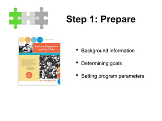 Step 1: Prepare
• Background information
• Determining goals
• Setting program parameters
 