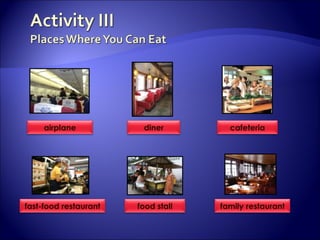 airplane diner cafeteria fast-food restaurant food stall family restaurant 