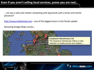 Search in 2011:  Requires richer content, no cheating!VINCECAFFEINEPANDASearch Engine volatility across key verticals.  Source: Stickyeyes 