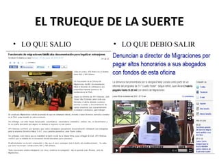 EL TRUEQUE DE LA SUERTE
• LO QUE SALIO • LO QUE DEBIO SALIR
 