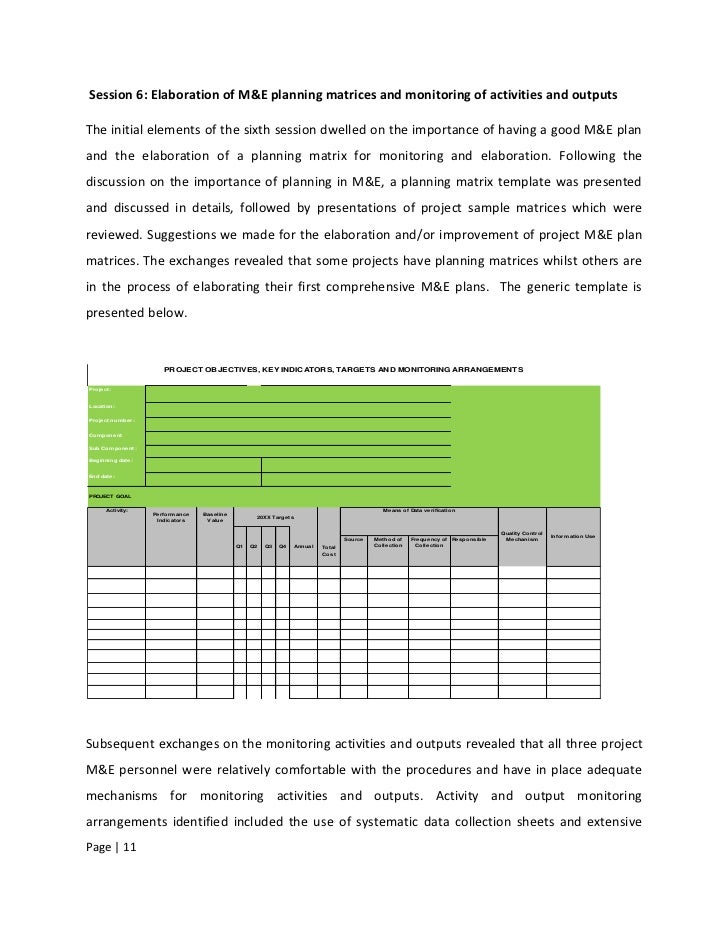report on the training of monitoring and evaluation staff of ifad pro