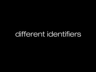 different identifiers

 