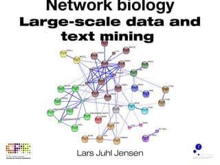 Network biology 
Large-scale data and 
text mining 
Lars Juhl Jensen 
 