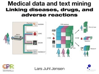 Medical data and text mining 
Linking diseases, drugs, and 
adverse reactions 
Lars Juhl Jensen 
 