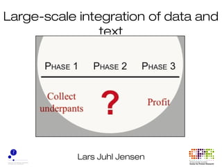 Lars Juhl Jensen
Large-scale integration of data and
text
 
