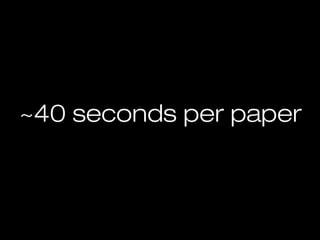 ~40 seconds per paper
 