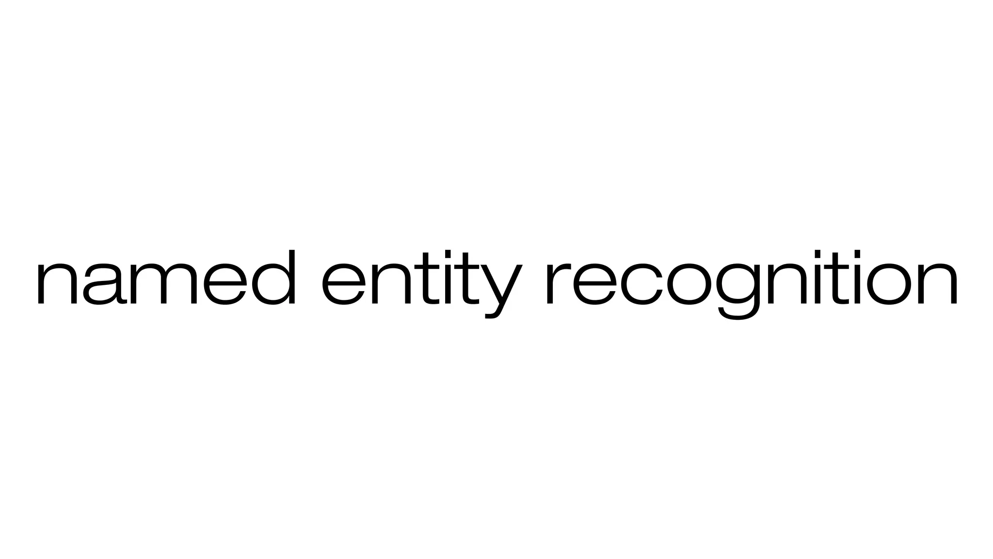 named entity recognition
 