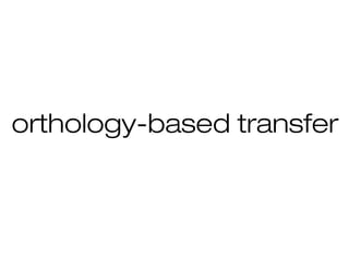 orthology-based transfer
 