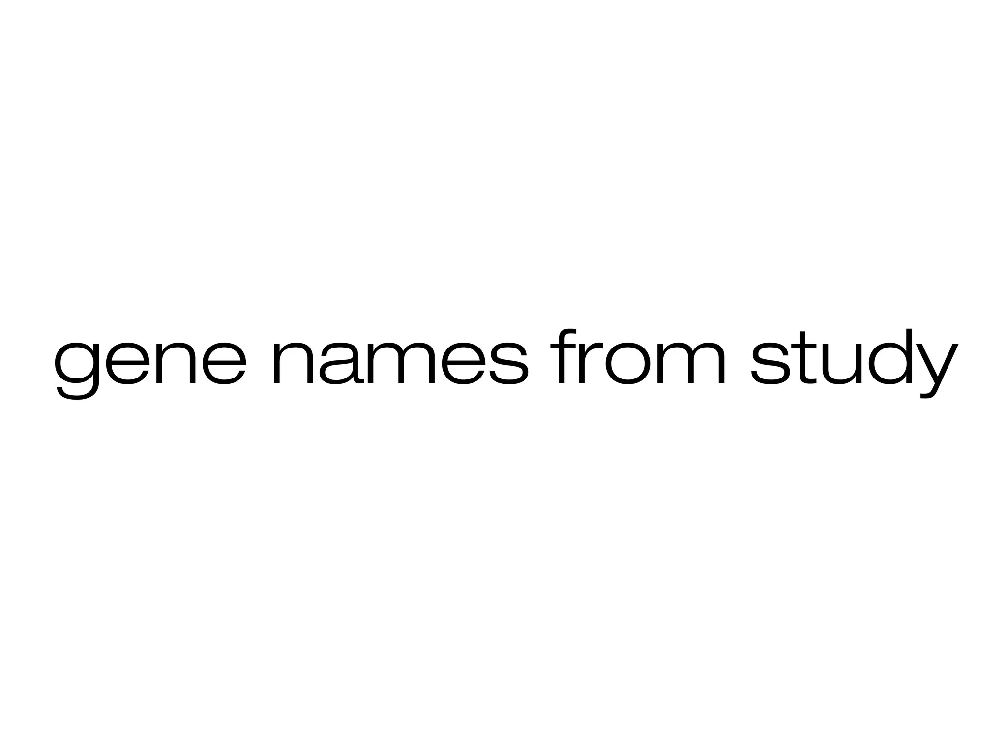 gene names from study