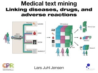 Medical text mining
Linking diseases, drugs, and
adverse reactions
Lars Juhl Jensen
 