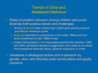 Promoting Healthy Child and Adolescent Development Prevention and the ...