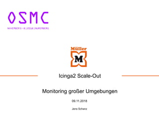 Icinga2 Scale-Out
Monitoring großer Umgebungen
09.11.2018
Jens Schanz
 