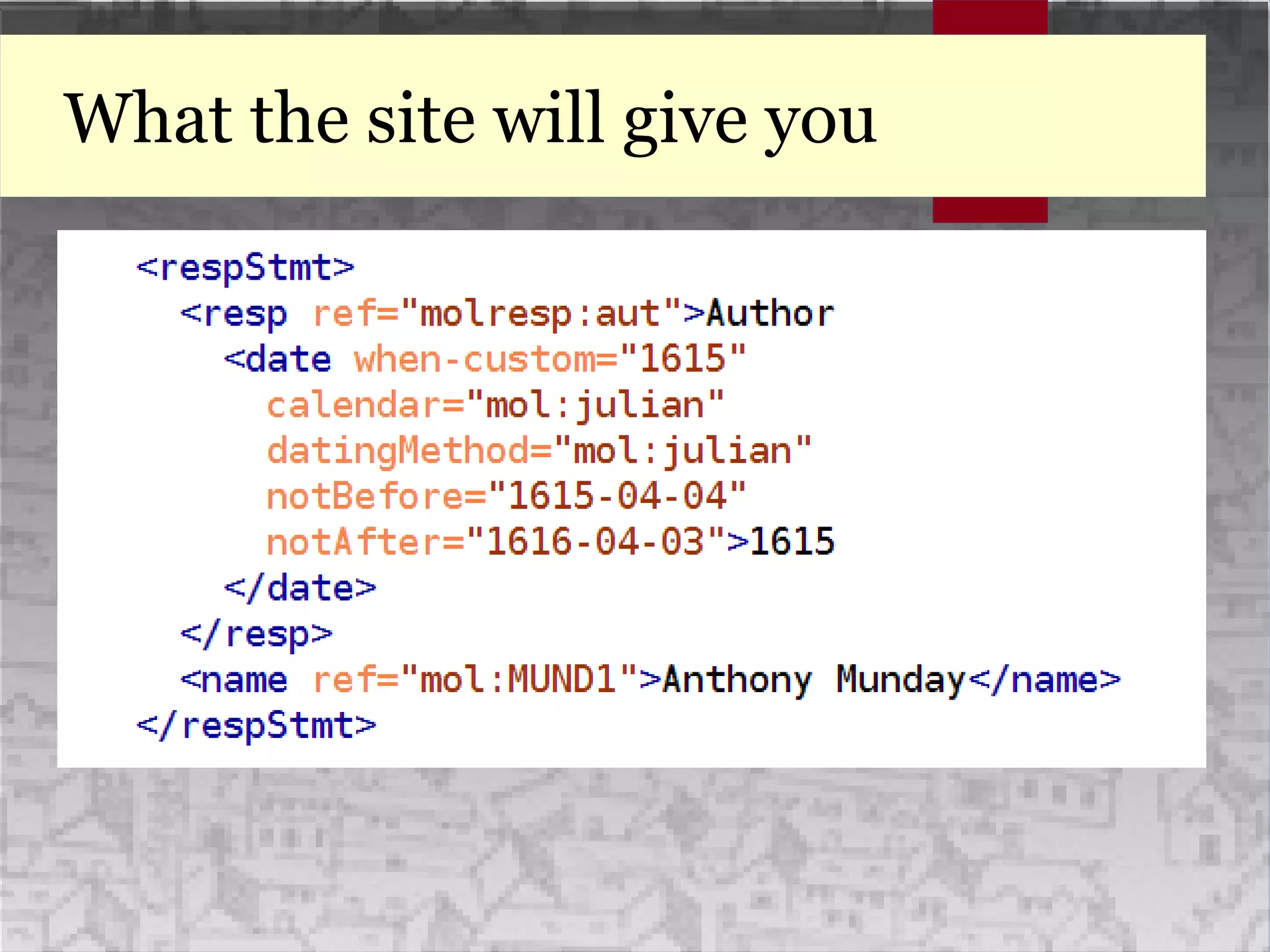 What the site will give you
 